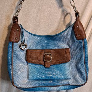 Sharif Studio Snake Skin Embossed Purse Blues